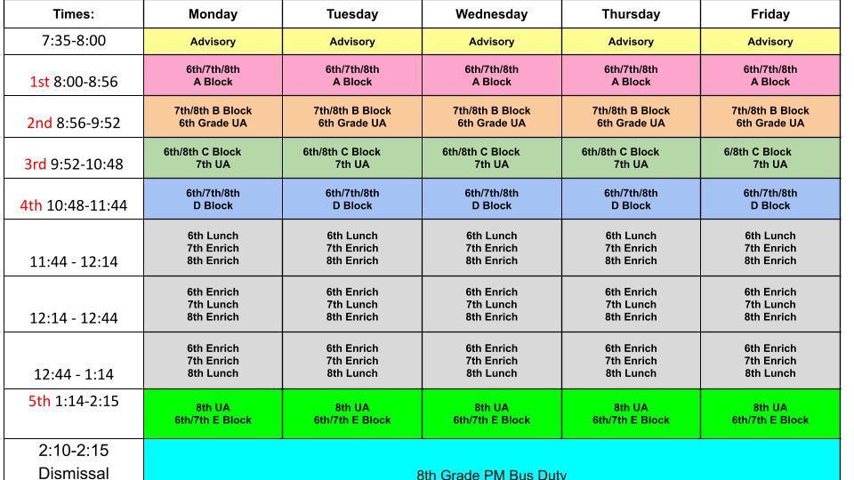 CMS Class Schedule