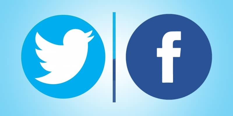 twitter and facebook