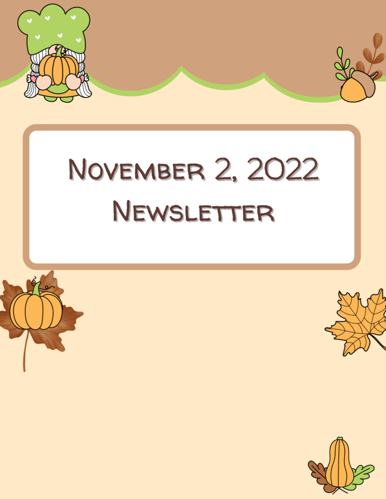 Gnome picture with November 2, 2022 Newsletter