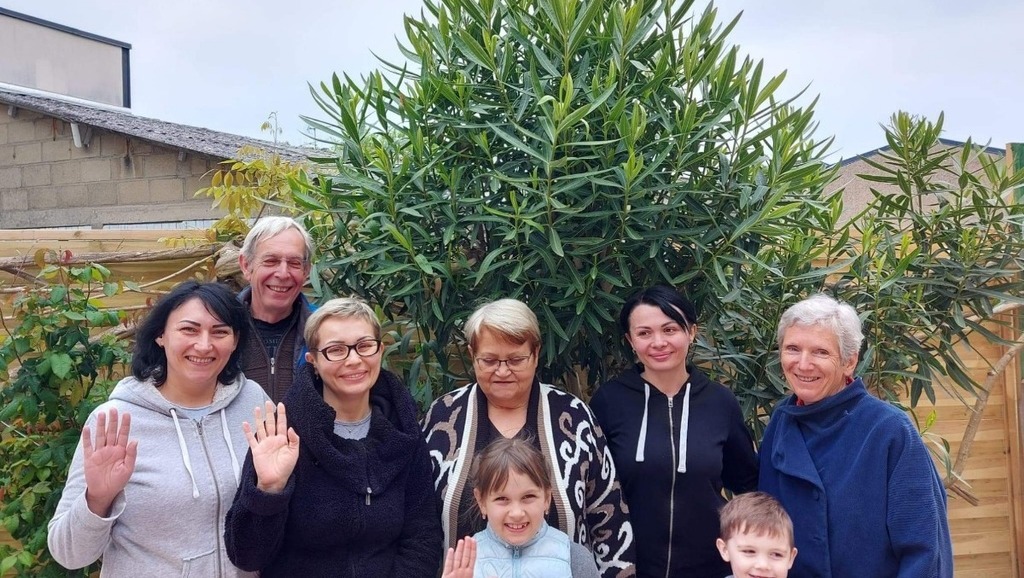 Ukrainian family being housed in Le Mans, France, thanks to the generosity of Claremonters