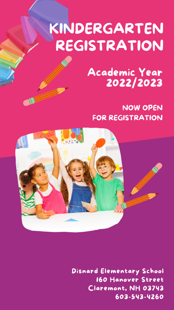 Kindergarten Registration poster with 3 children